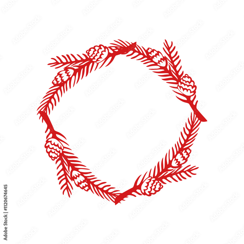 Christmas wreathe clip art design on plain white transparent isolated background for card, shirt, hoodie, sweatshirt, apparel, card, tag, mug, icon, poster or badge Christmas wreathe clip art design on plain white transparent isolated background for card, shirt, hoodie, sweatshirt, apparel, card, tag, mug, icon, poster or badge