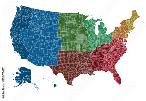 Map regions of USA
