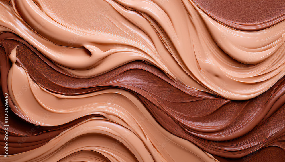 Creamy swirls of chocolate and caramel tones in abstract close-up, mocha mousse color Creamy swirls of chocolate and caramel tones in abstract close-up, mocha mousse color
