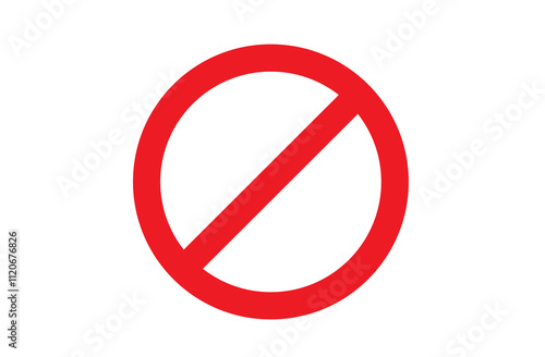Free Download A bold red circle with a diagonal slash, used as a forbidden or 