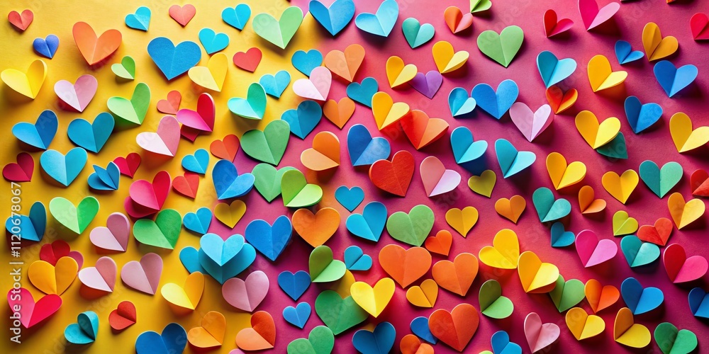 Bright, colorful paper hearts unfold joy on festive backgrounds, ideal for Valentine’s Day and celebrations. A sweet way to share love and happiness! Bright, colorful paper hearts unfold joy on festive backgrounds, ideal for Valentine’s Day and celebrations. A sweet way to share love and happiness!