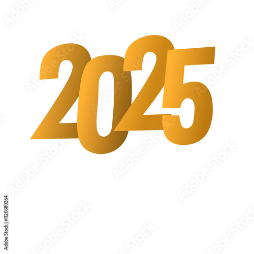 2025 yellow gold color on white background.