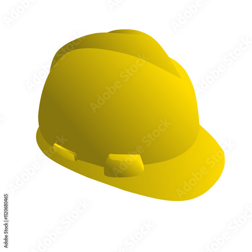 Yellow safety helmet on white background.