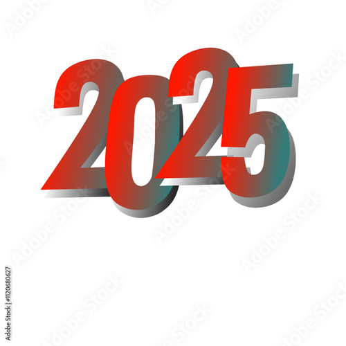 2025 red gradient on white background.