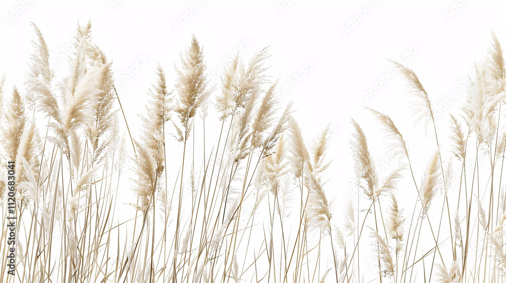 Fototapeta Natural Canadian Reedgrass: On white background, 3D rendering.