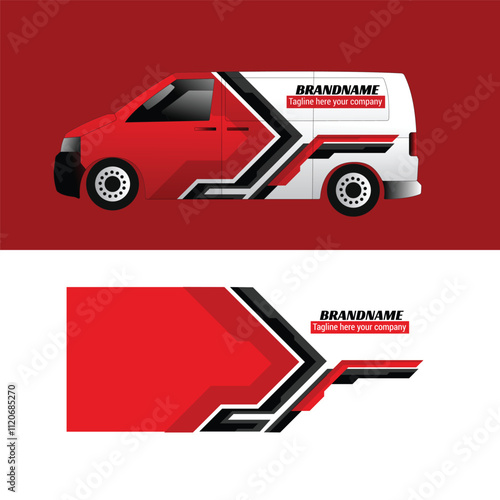 Vector design decal branding car cargo van.