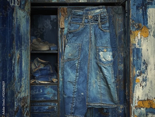 Worn denim texture in blue, casual and cool