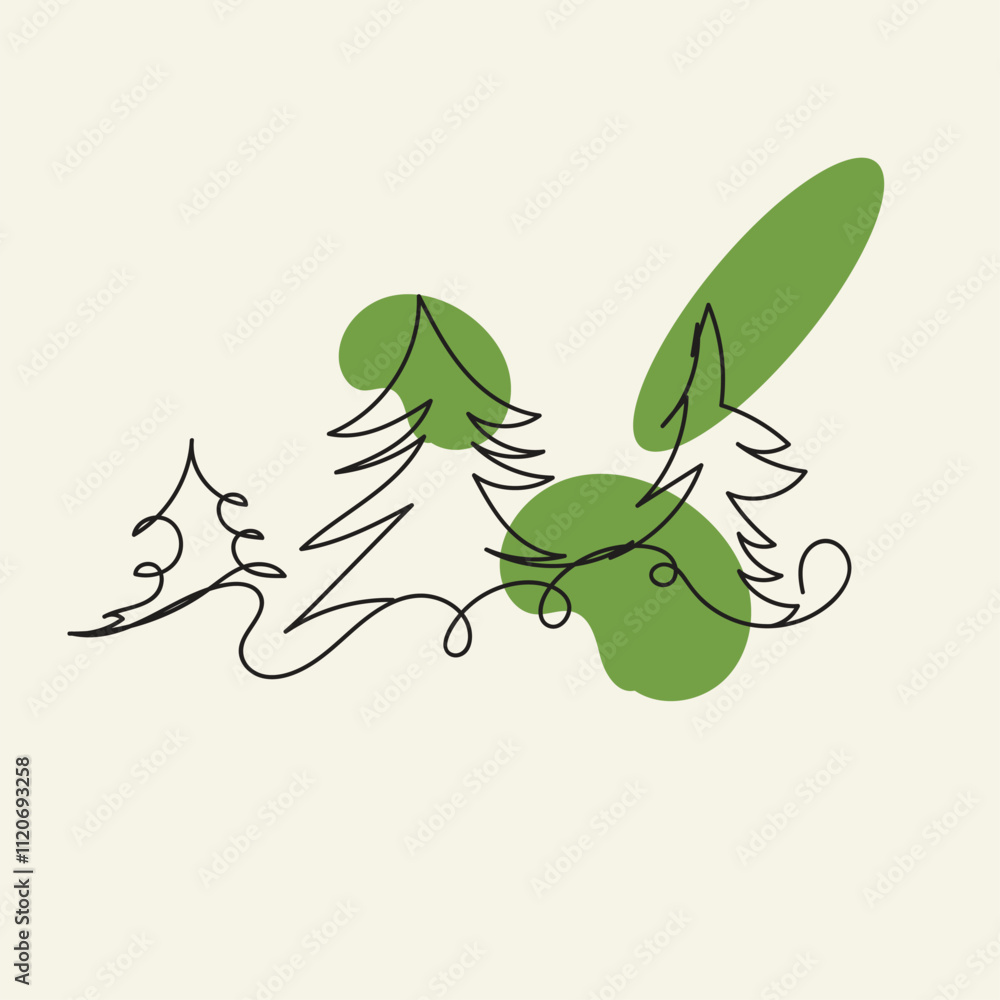 Naklejka premium branch with green leaves vector