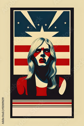 1970s gig poster American colors, flag, patriot, patriotic, USA, united states of america, concert poster, yankee, vintage, retro, music, festival, stars, stripes, liberty, freedom, pride, nation