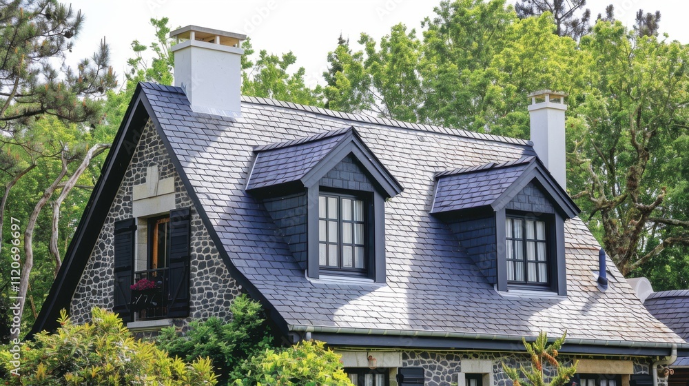 Dormer Roof: A roof projection with a window that extends from a sloped roof, providing extra headroom, space, and natural light to upper-level rooms.
Dormer Roof: A roof projection with a window that extends from a sloped roof, providing extra headroom, space, and natural light to upper-level rooms.