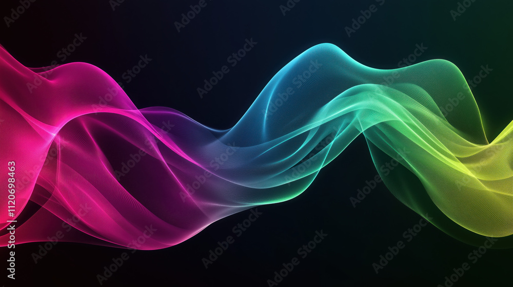 Abstract 3D Flowing Liquid-Like Wave Textures in Magenta, Lime Green, and Cyan Gradient Abstract 3D Flowing Liquid-Like Wave Textures in Magenta, Lime Green, and Cyan Gradient