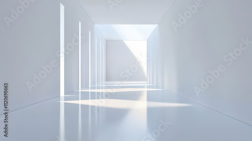 Wallpaper Mural Minimalist White Corridor with Sunlight Torontodigital.ca