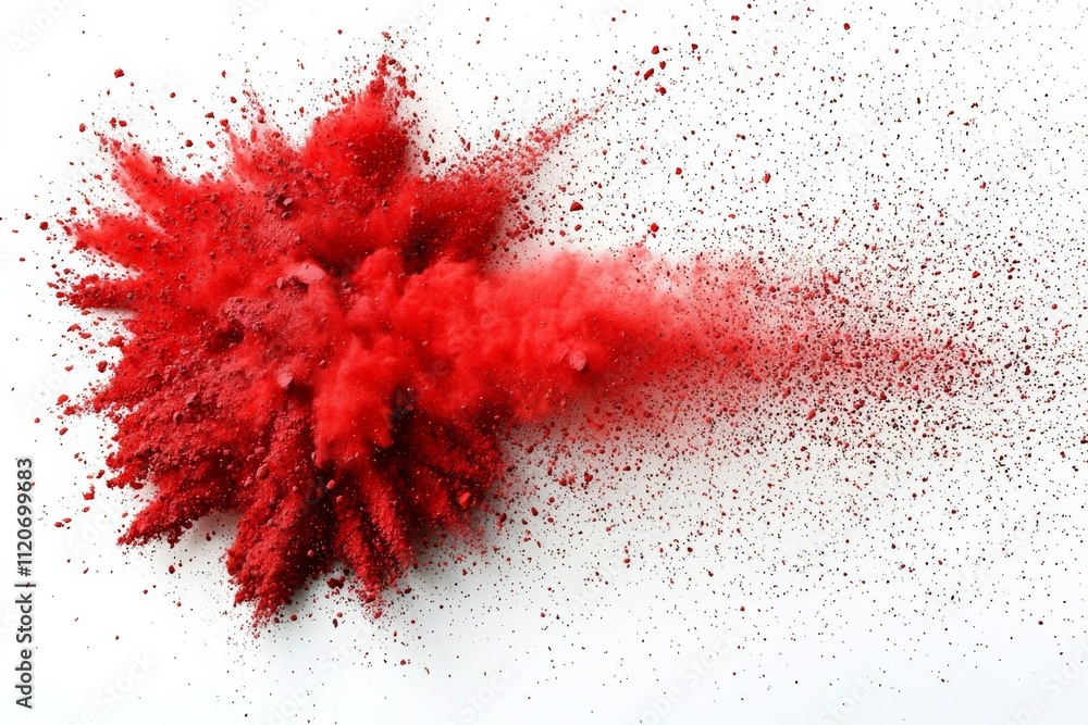 Red powder explosion on white background. Colored cloud. Colorful dust explode. Paint Holi. , isolated on white background, , copy space, copy space for text, Red powder explosion on white background. Colored cloud. Colorful dust explode. Paint Holi. , isolated on white background, , copy space, copy space for text,