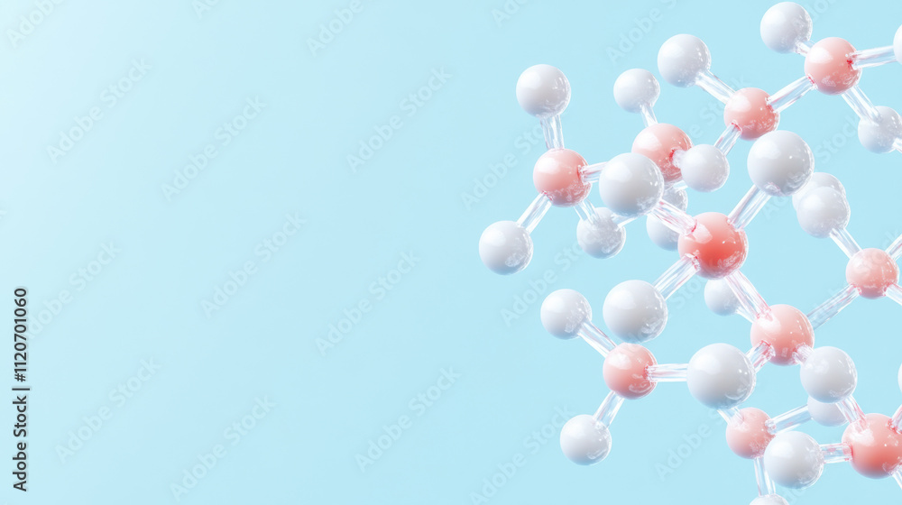 Molecular Structure on Light Blue Background Molecular Structure on Light Blue Background