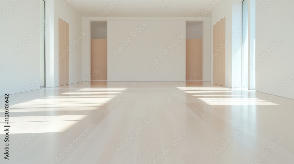 Fototapeta premium Minimalist White Room with Natural Light