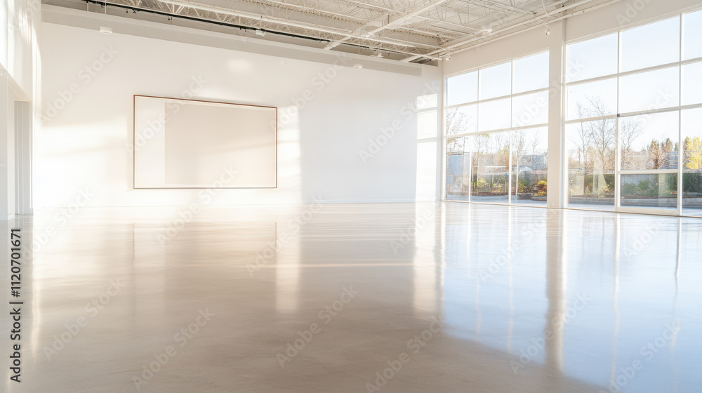 Modern Art Gallery with Large Windows Modern Art Gallery with Large Windows
