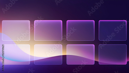 abstract interface, digital panels, glowing streak, futuristic design, translucent shapes, modern technology, gradient background, UI design, sci-fi style, digital art