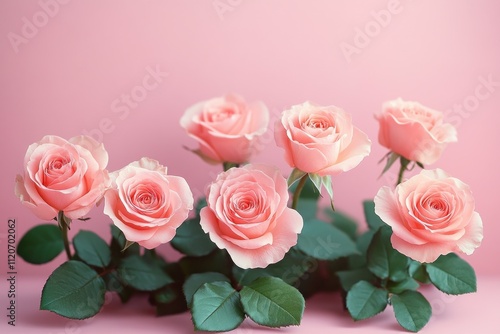 Pink Roses Elegant Still Life Background for Wedding Invitation Cards and Romantic Occasions