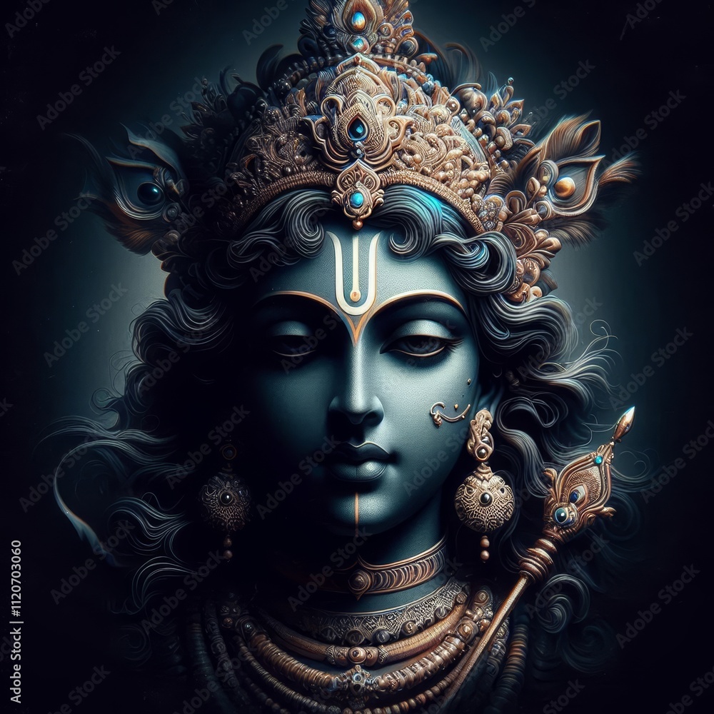Lord Shree Krishna Digital Painting or Digital Art or Abstract - Generative AI Lord Shree Krishna Digital Painting or Digital Art or Abstract - Generative AI