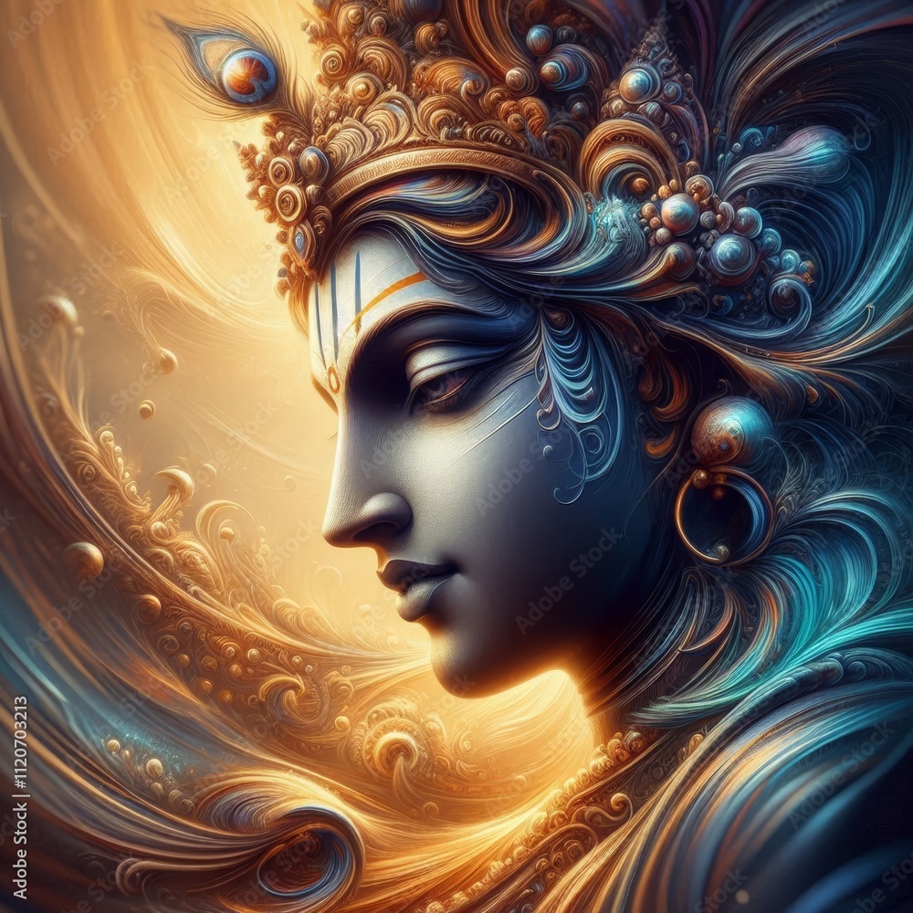 Lord Shree Krishna Digital Painting or Digital Art or Abstract - Generative AI Lord Shree Krishna Digital Painting or Digital Art or Abstract - Generative AI
