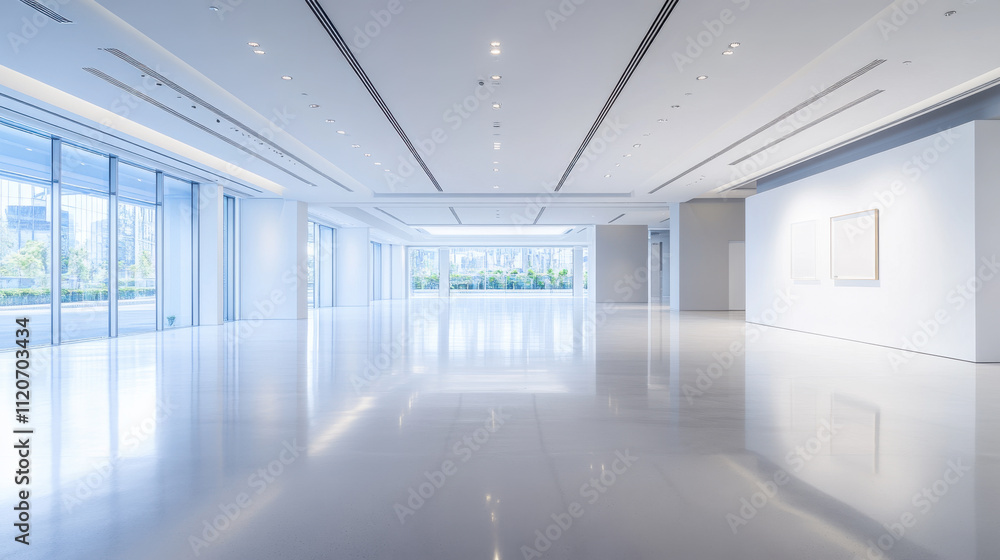 Fototapeta premium Modern Office Lobby with Glass Walls