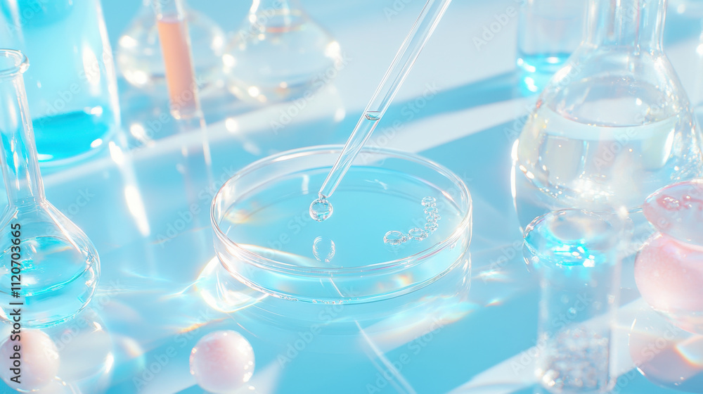 Scientific Experiment with Chemicals and Test Tubes Scientific Experiment with Chemicals and Test Tubes
