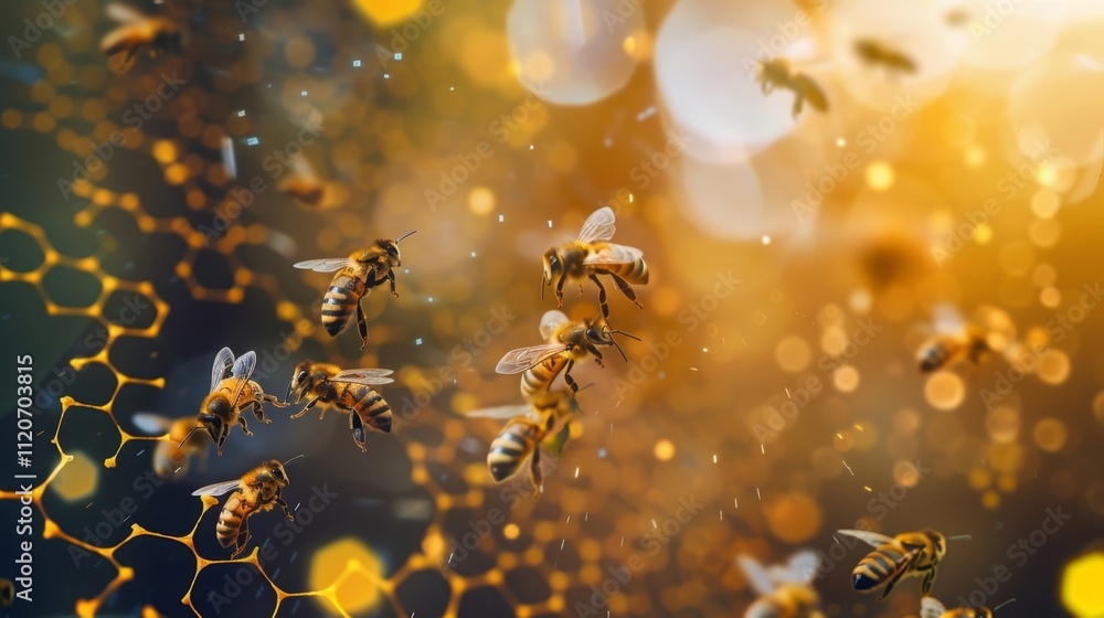 A group of bees working together to build a new honeycomb illustrating the continuous growth and evolution of blockchain networks through collaboration and innovation.