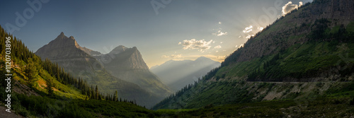 Obraz na płótnie Panorama Of View From The Big Bend Looking Out Toward Mount Orberlin And Mount Cannon w salonie
