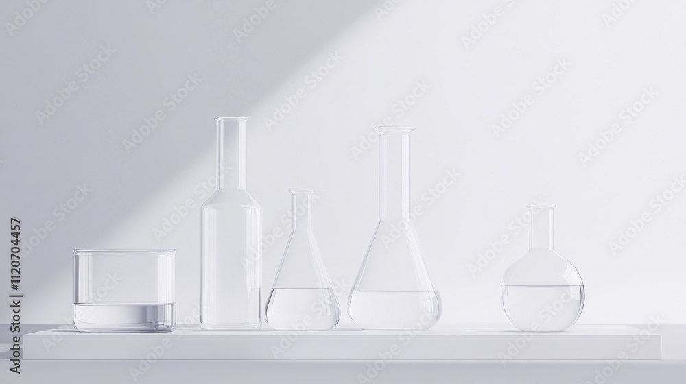 Minimalist Laboratory Glassware Display Minimalist Laboratory Glassware Display