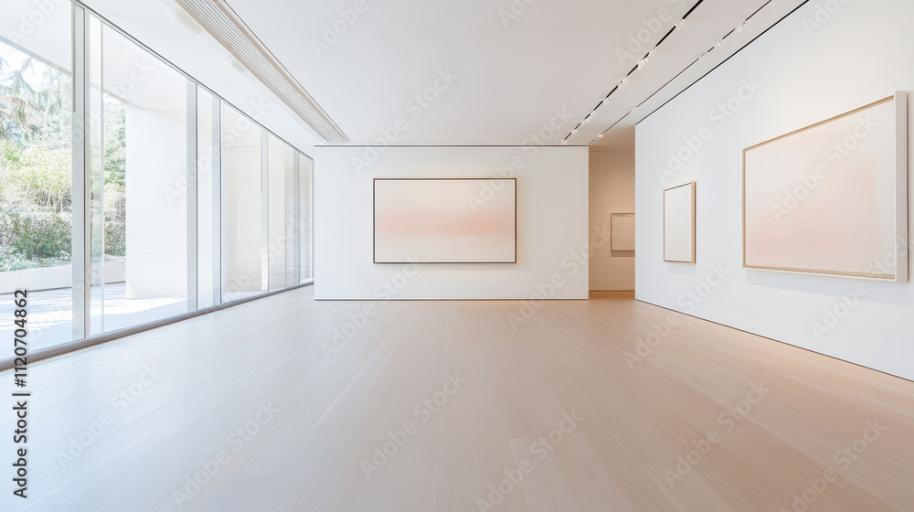 Modern Art Gallery with Large Windows Modern Art Gallery with Large Windows