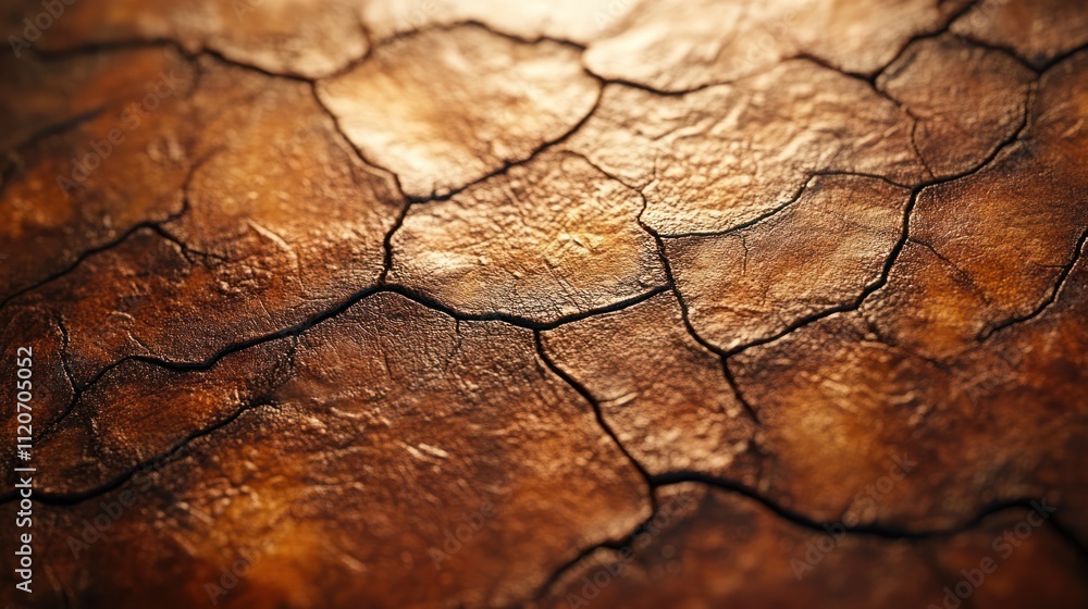 Fototapeta premium Close-up of cracked, dry, brown earth texture. (1)