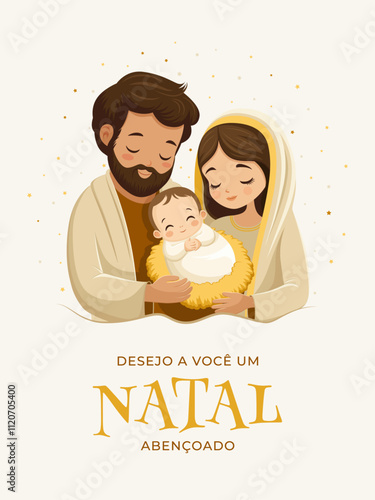 Noite de Natal. Nascimento de Jesus Cristo. Feliz Natal. familia sagrada	
