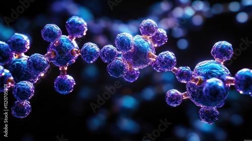 Glucagon-like peptide 1 molecular structure 3D rendering hyper-realistic design diabetes management