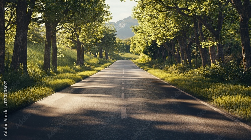 Fototapeta premium picturesque road with no cars