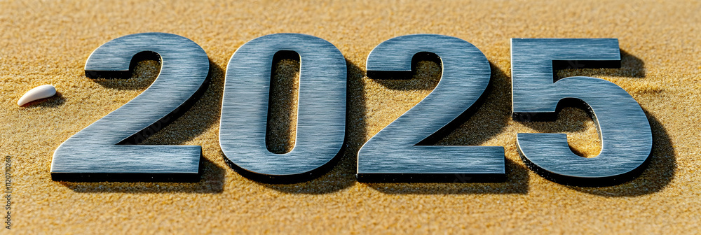 2025 New Year Sand 3D Illustration 2025 New Year Sand 3D Illustration