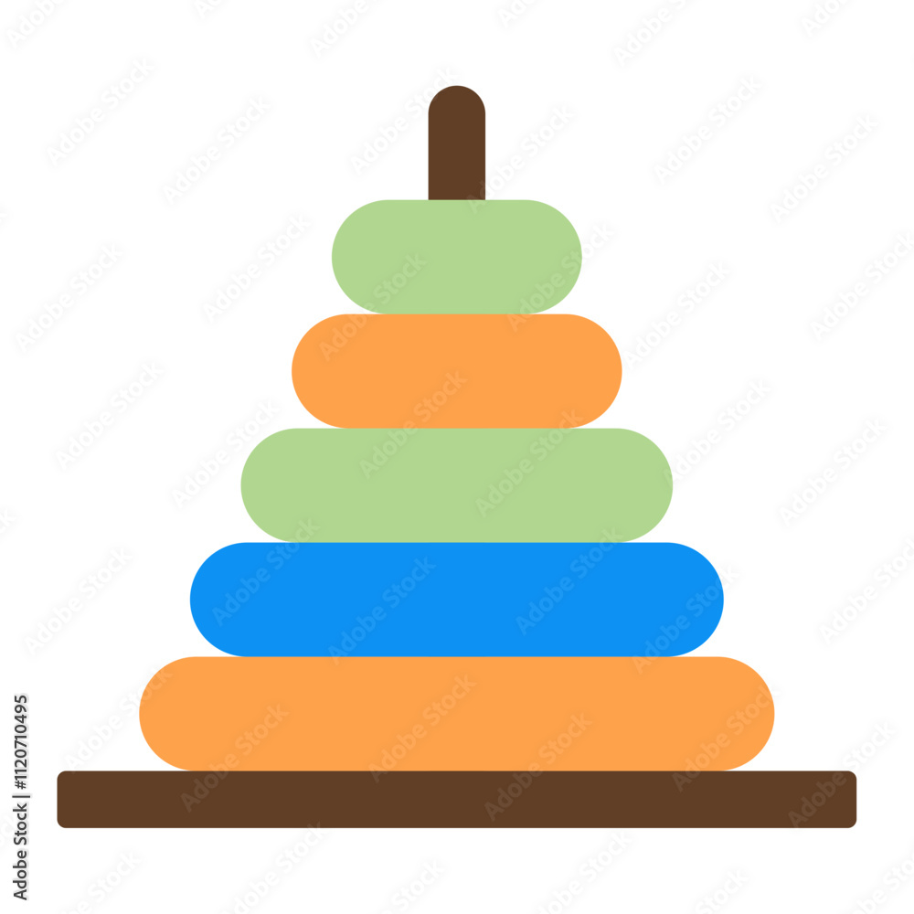 wooden toy pyramid icon