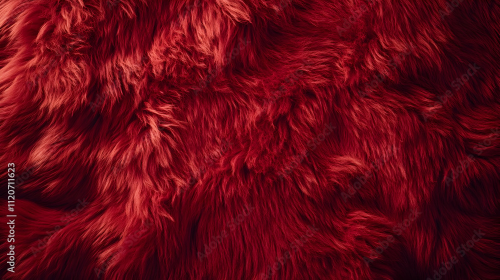 Naklejka premium A close-up of luxurious red fur, showcasing its texture and color.