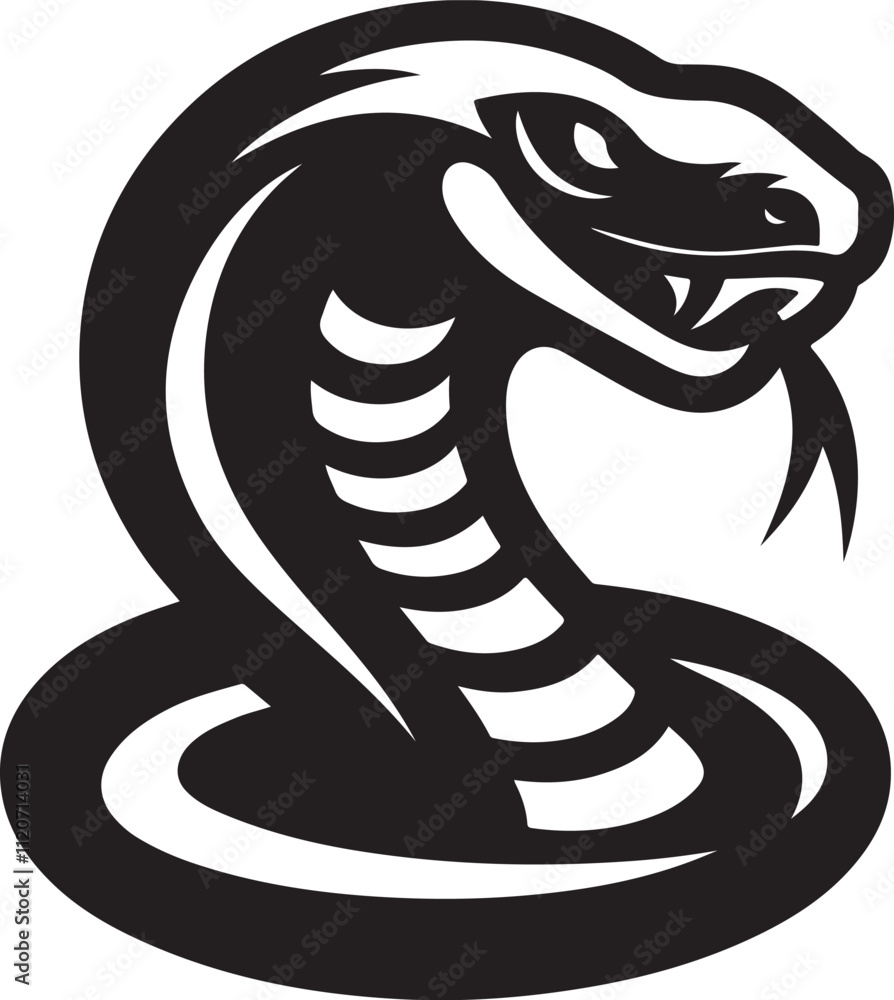 Fototapeta premium Snake Head Silhouette logo icon vector