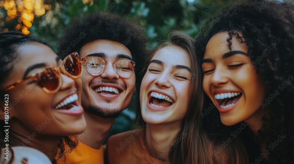 Happy Diverse Friends Laughing Together Happy Diverse Friends Laughing Together