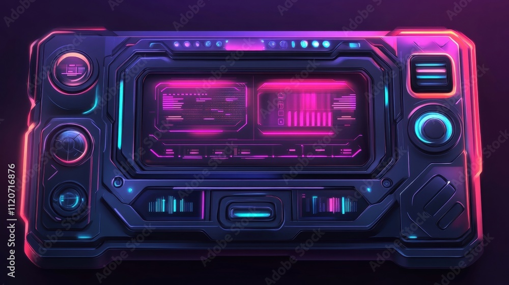 Futuristic Tech Panel UI Design