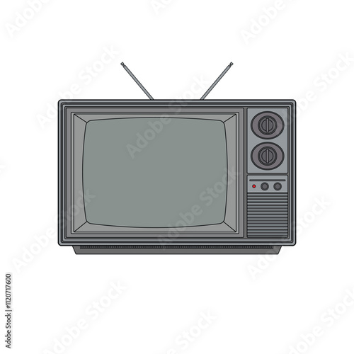 kids drawing illustration vintage television cartoon isolated