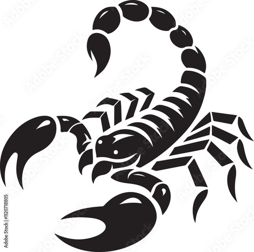 Silhouette Vector illustration of a black scorpion