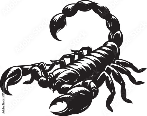 Silhouette Vector illustration of a black scorpion