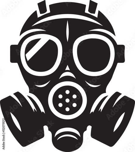 Gas Mask vector illustration, Respirator gas mask, Vector illustration