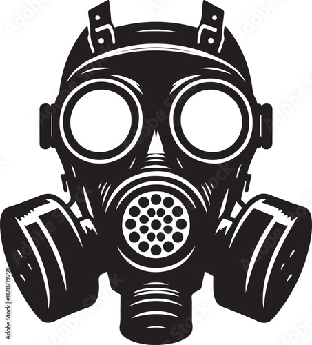 Gas Mask vector illustration, Respirator gas mask, Vector illustration