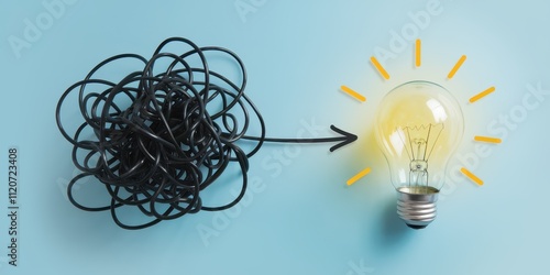 Innovative Solution - Bright Idea Emerging from Chaos