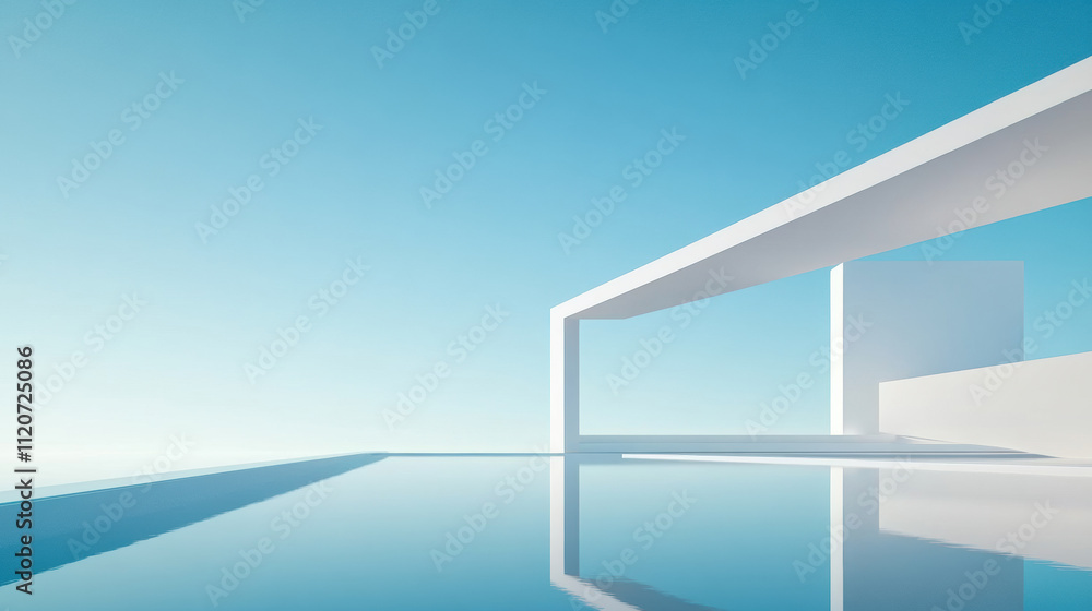 Obraz premium Minimalist Architecture with Infinity Pool