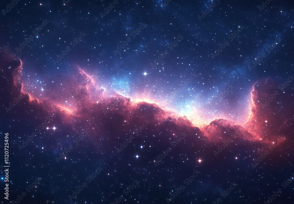 Vibrant Nebulae and Bright Stars in Deep Space Night Sky with Ethereal Lighting and Cosmic Depth Vibrant Nebulae and Bright Stars in Deep Space Night Sky with Ethereal Lighting and Cosmic Depth