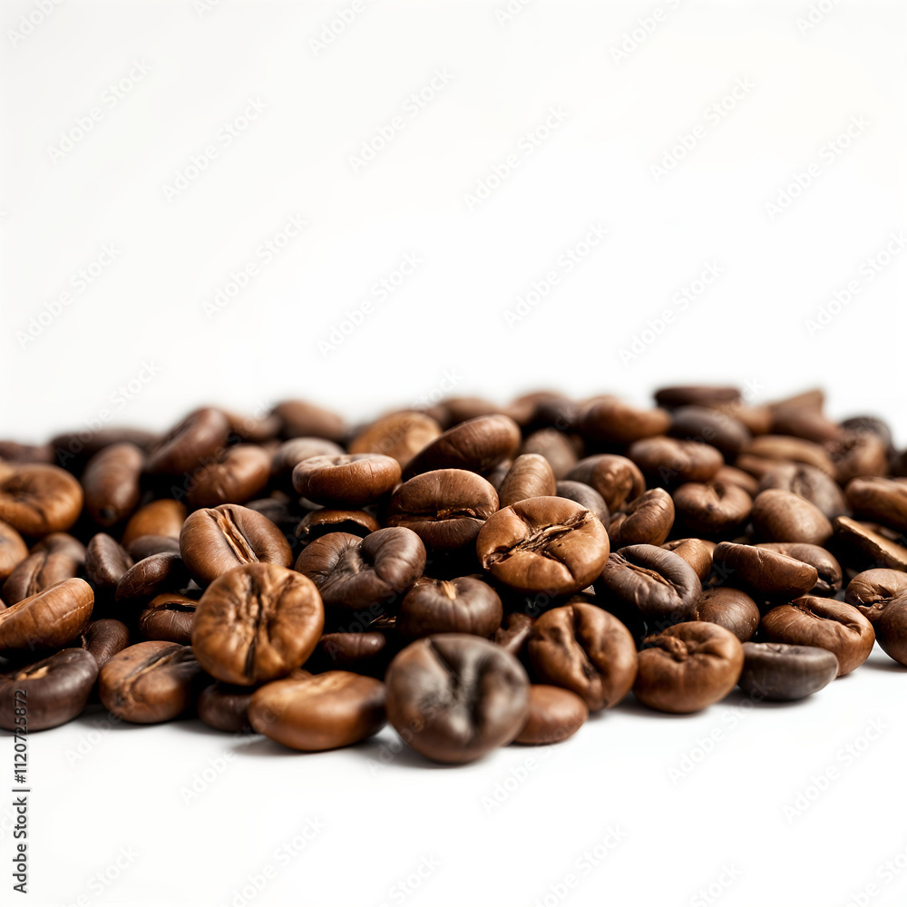Close-up of aromatic brown coffee beans, showcasing texture and quality for coffee lovers Close-up of aromatic brown coffee beans, showcasing texture and quality for coffee lovers