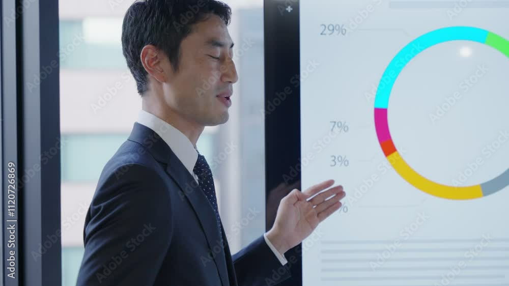 オフィスで会議するビジネスパーソン